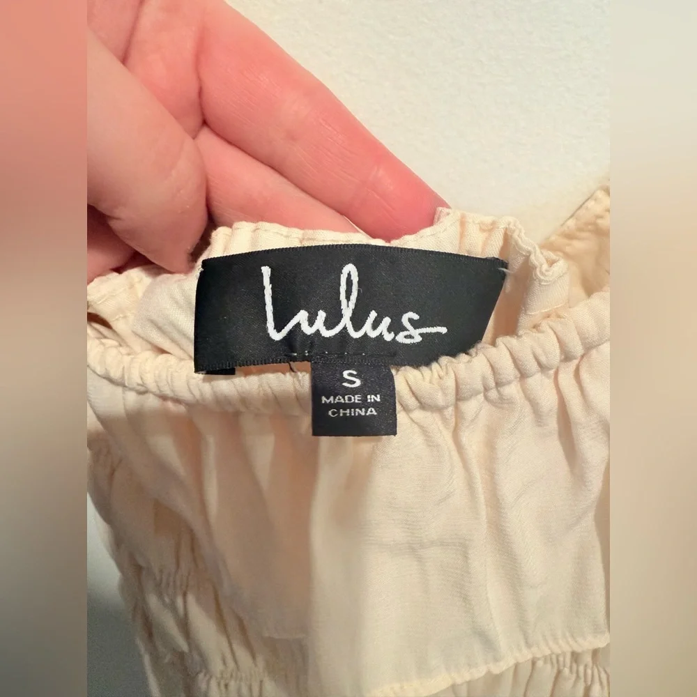 Lulu’s Nahanni Cream Smocked Midi Dress - Picture 4 of 6